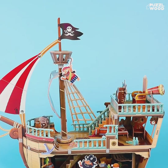 Bateau Pirate en Bois en Puzzle 3D – Planète Casse-Tête