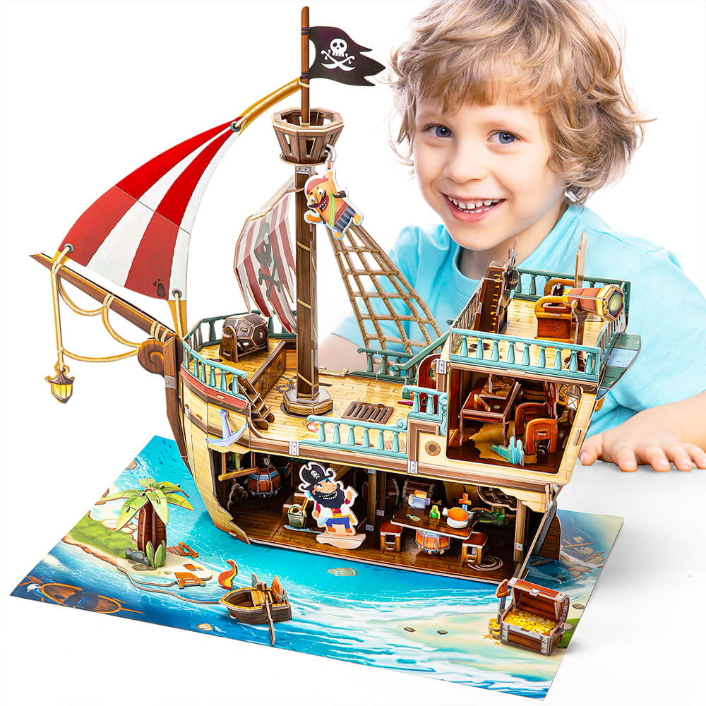 Qian 3d Jeux de puzzle en bois Bateau et bateau de croisière Modèle Jouets  pour enfants Cadeau d'anniversaire, modèle Ensembles d'outils de  construction